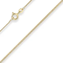 1,4mm Panzerkette Collier Halskette aus 333 Gold Gelbgold 50cm mit Zwischenöse