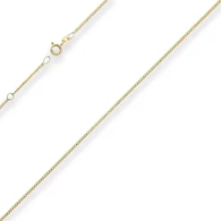1,4mm Panzerkette Collier Halskette aus 333 Gold Gelbgold 38cm mit Zwischenöse