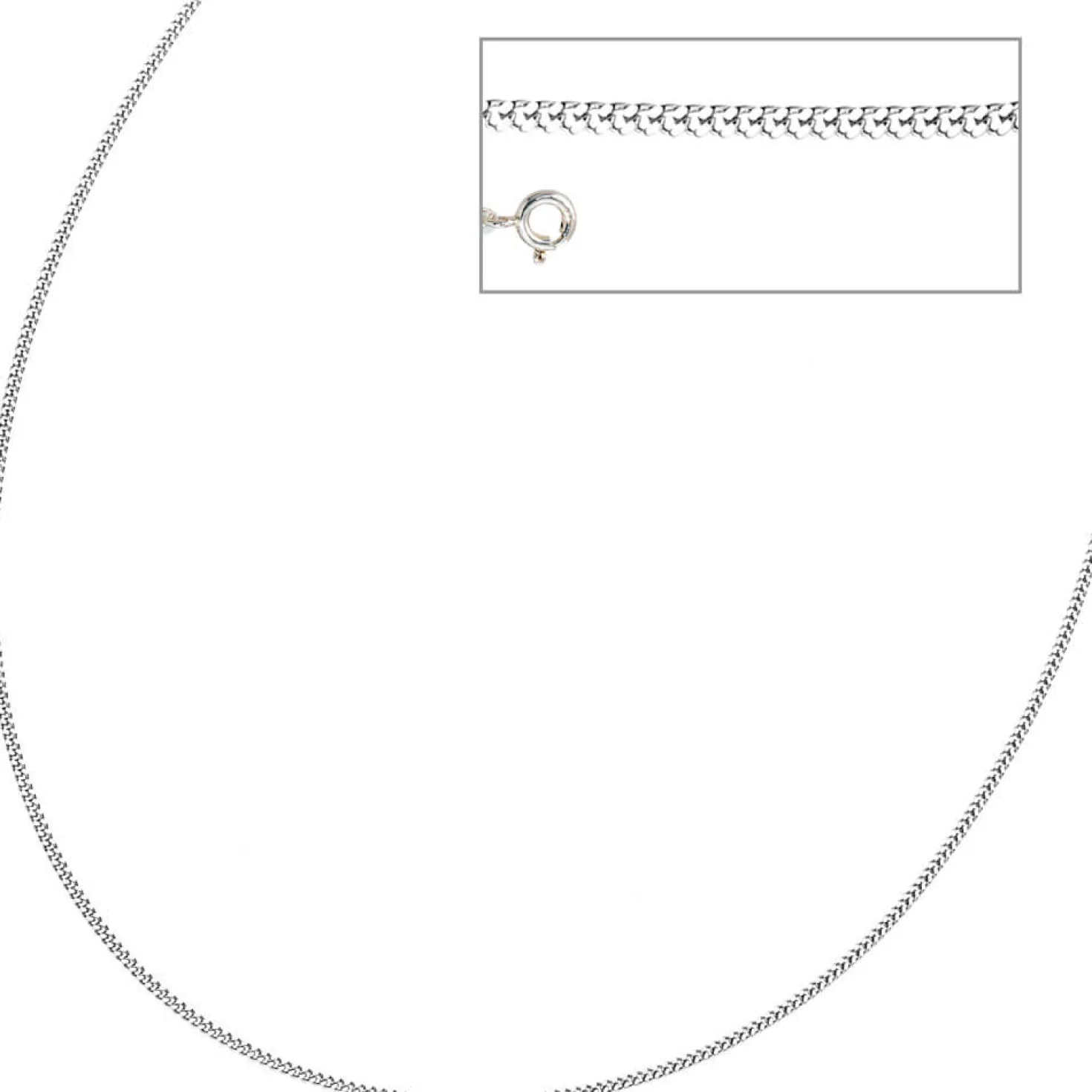 1,7mm Panzerkette Collier Halskette 925 Silber glänzend Damen, 42cm