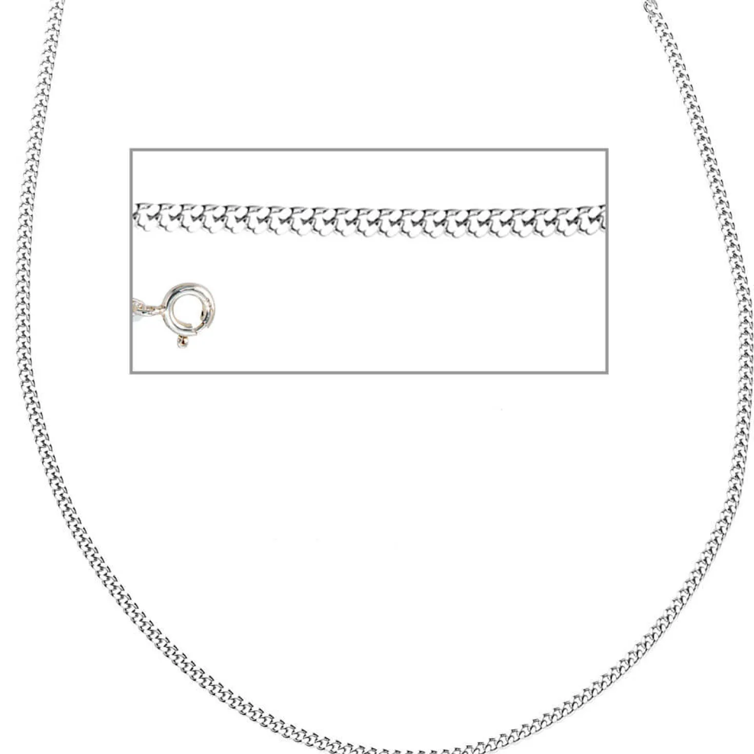 2mm Panzerkette Collier Halskette 925 Silber glänzend Damen, 42cm