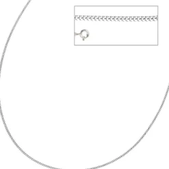 1,7mm Panzerkette Collier Halskette 925 Silber glänzend Damen, 38cm