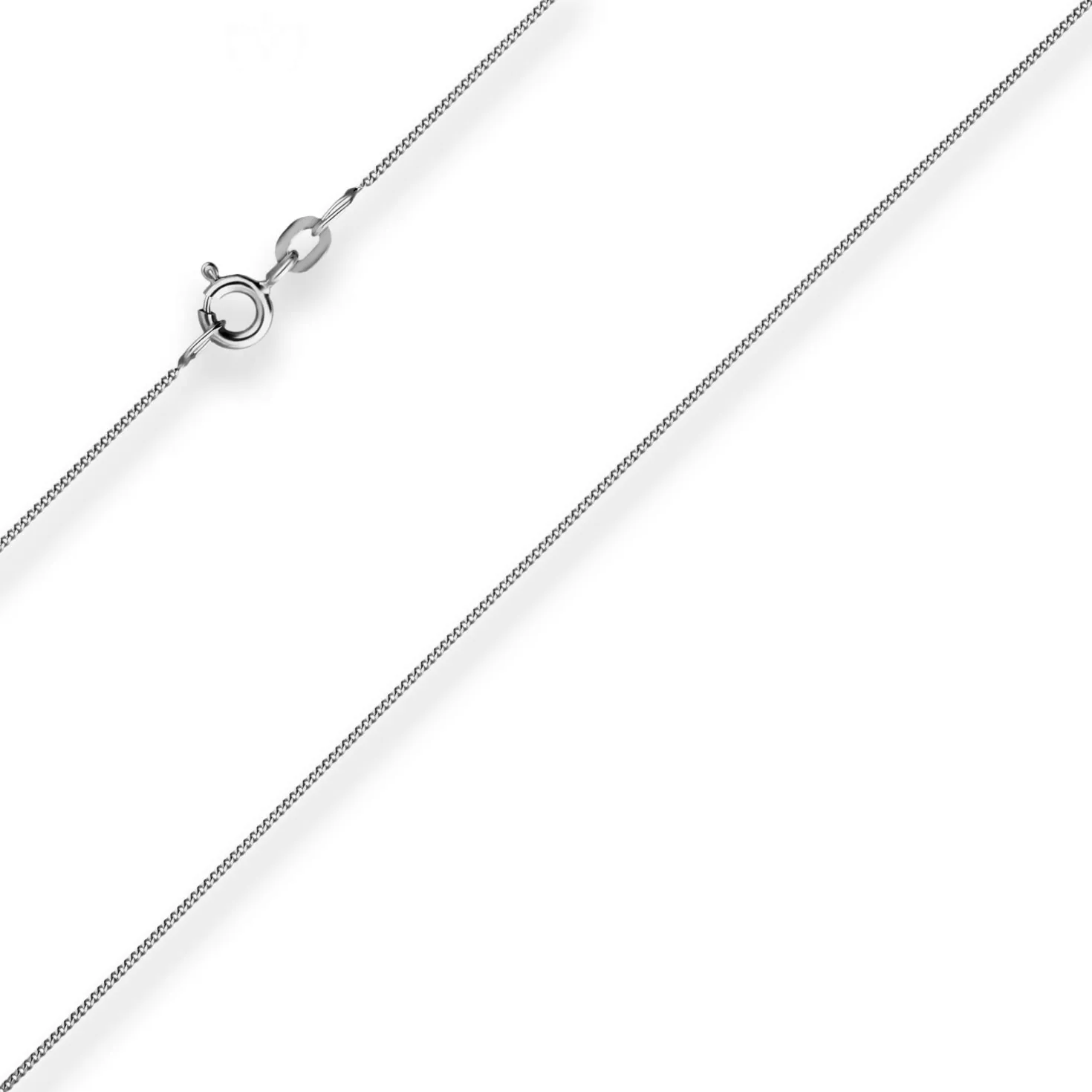 0,8mm Panzerkette Collier Halskette aus 375 Gold Weißgold 38cm