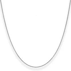 0,8mm Panzerkette Collier Halskette aus 375 Gold Weißgold 38cm