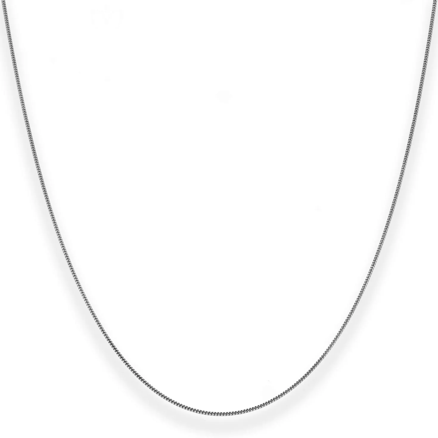 0,8mm Panzerkette Collier Halskette aus 375 Gold Weißgold 38cm