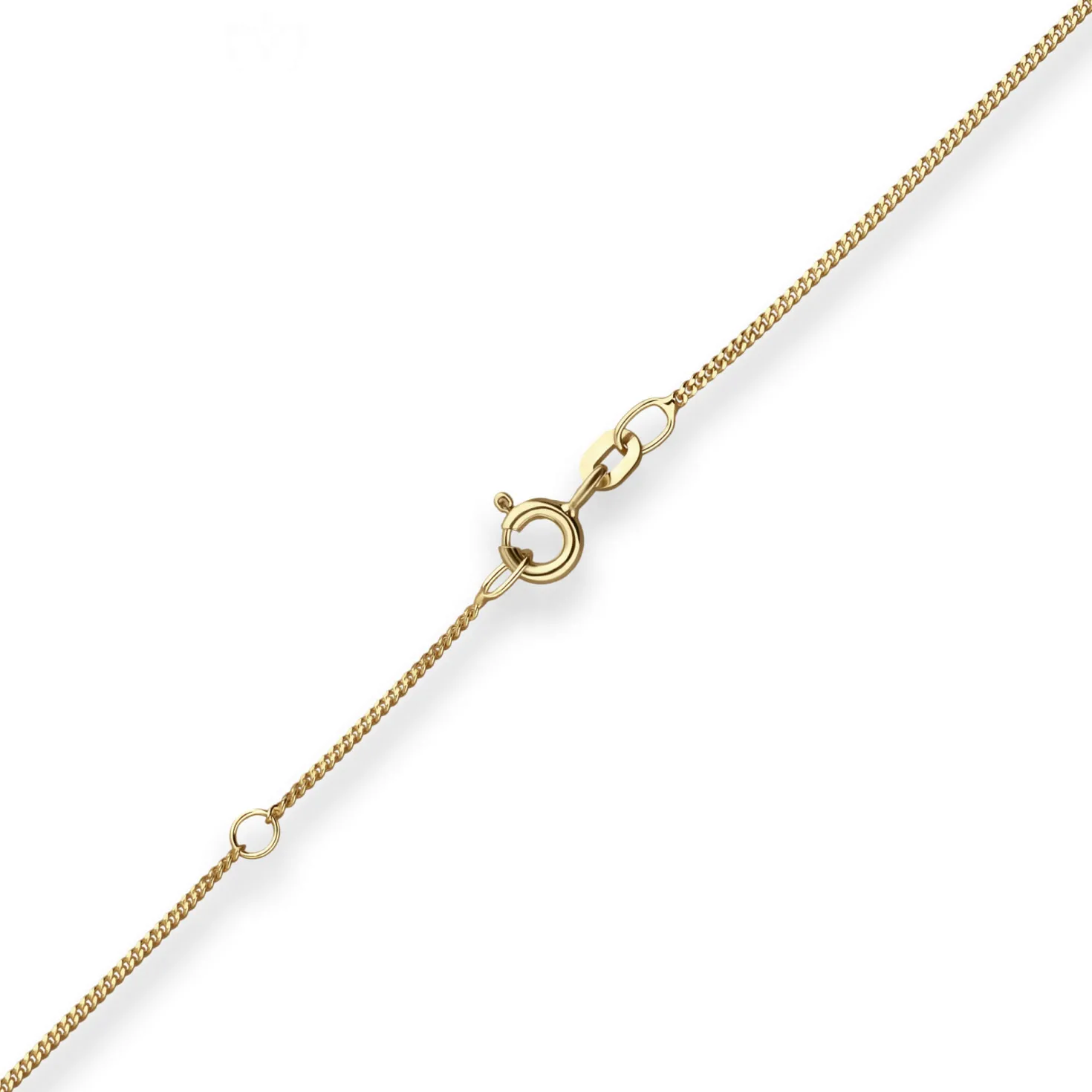 1,1mm Panzerkette Collier Halskette aus 333 Gold Gelbgold 38cm mit Zwischenöse