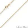 1,2mm Panzerkette Collier mit Zwischenöse Halskette aus 333 Gold Gelbgold 38cm