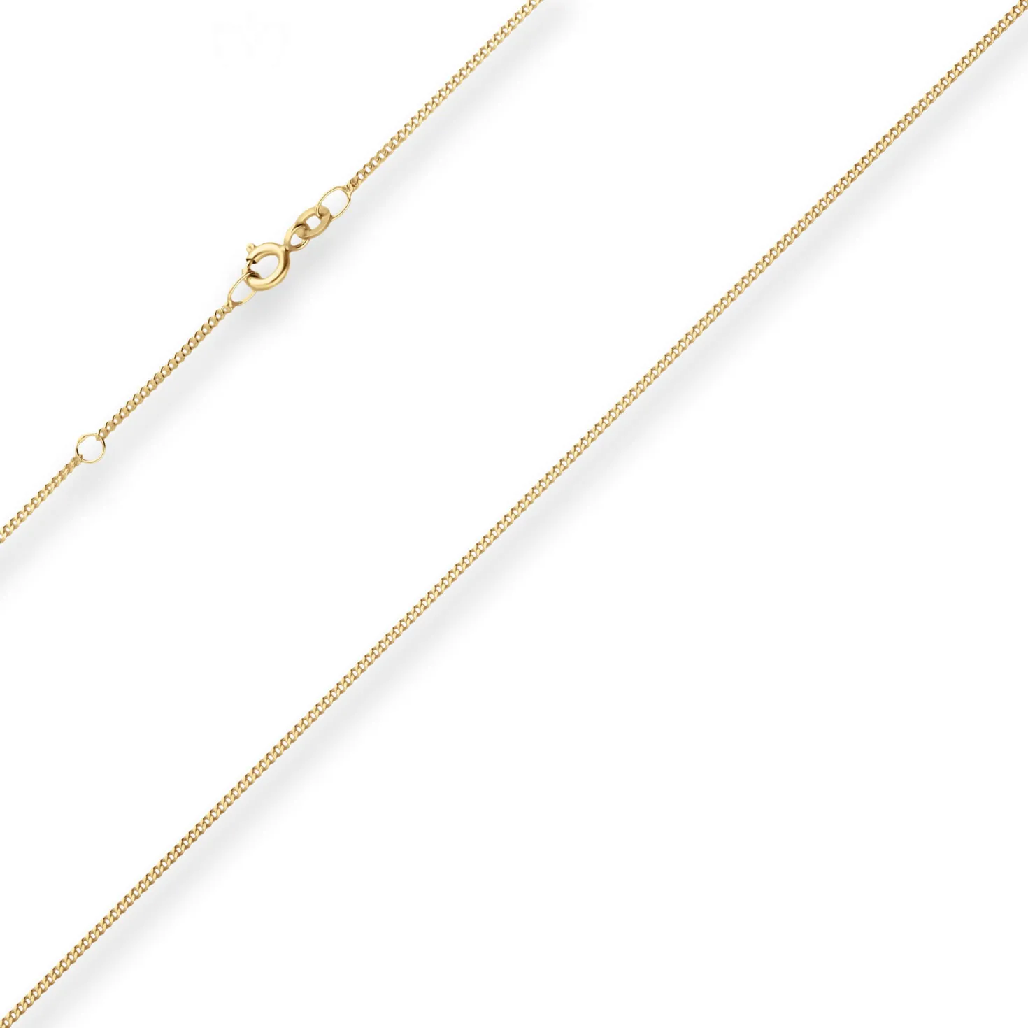 1,2mm Panzerkette Collier mit Zwischenöse Halskette aus 333 Gold Gelbgold 38cm