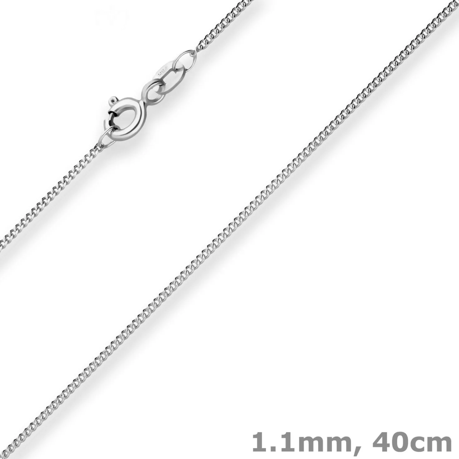 1,1mm Panzerkette Goldkette Collier Halskette aus 585 Gold Weißgold 40cm