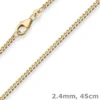 2,4mm Panzerkette Goldkette Collier Halskette aus 750 Gold Gelbgold 45cm
