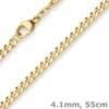 4,1mm Panzerkette Goldkette Collier Halskette aus 750 Gold Gelbgold 55cm