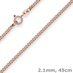 2,1mm Panzerkette Goldkette Collier Halskette aus 585 Gold Rotgold 45cm