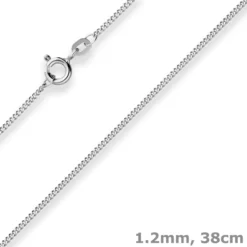 1,2mm Panzerkette Goldkette Collier Halskette aus 585 Gold Weißgold 38cm