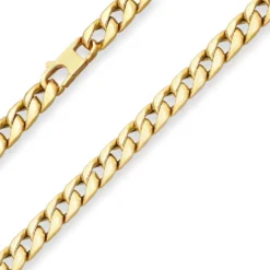 7,6mm Panzerkette Goldkette Collier Halskette aus 375 Gold Gelbgold 50cm