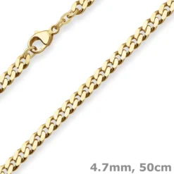 4,7mm Panzerkette Goldkette Collier Halskette aus 585 Gold Gelbgold 50cm