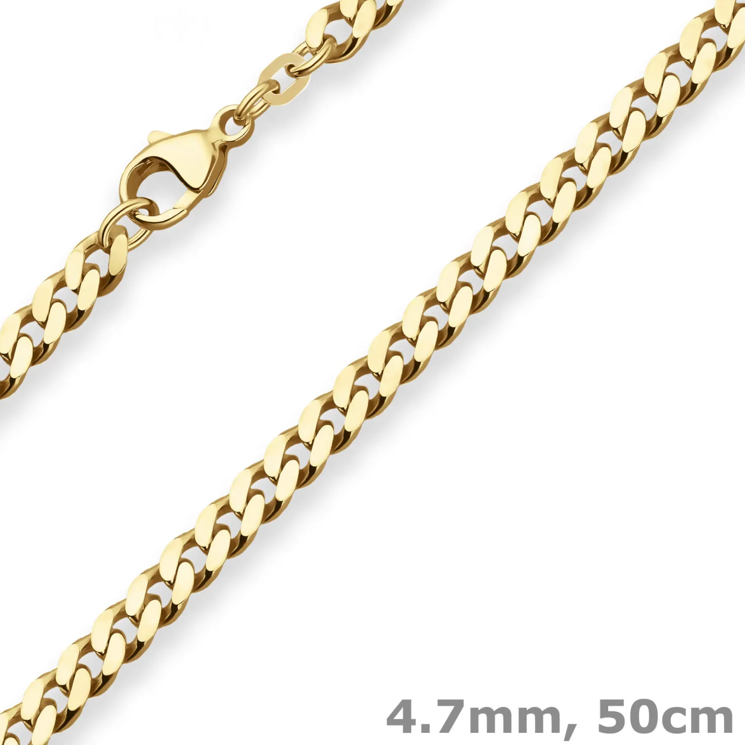4,7mm Panzerkette Goldkette Collier Halskette aus 585 Gold Gelbgold 50cm