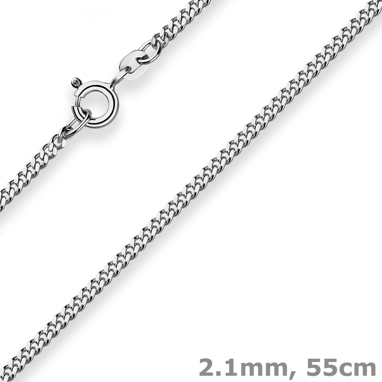 2,1mm Panzerkette Goldkette Collier Halskette aus 585 Gold Weißgold 55cm