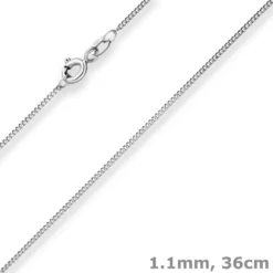 1,1mm Panzerkette Goldkette Collier Halskette aus 585 Gold Weißgold 36cm