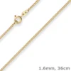 1,6mm Panzerkette Goldkette Collier Halskette aus 333 Gold Gelbgold 36cm