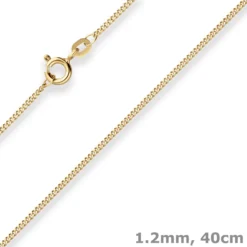 1,2mm Panzerkette Goldkette Collier Halskette aus 585 Gold Gelbgold 40cm