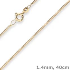 1,4mm Panzerkette Goldkette Collier Halskette aus 333 Gold Gelbgold 40cm