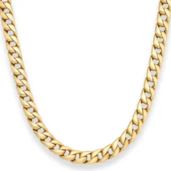 7,6mm Panzerkette Goldkette Collier Halskette aus 585 Gold Gelbgold 55cm