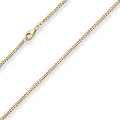 2,4mm Panzerkette Goldkette Collier Halskette aus 585 Gold Gelbgold 50cm