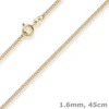 1,6mm Panzerkette Goldkette Collier Halskette aus 585 Gold Gelbgold 45cm