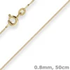 0,8mm Panzerkette Goldkette Collier Halskette aus 585 Gold Gelbgold 50cm
