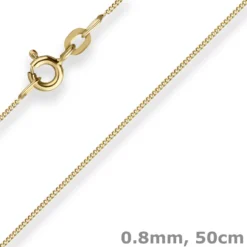 0,8mm Panzerkette Goldkette Collier Halskette aus 585 Gold Gelbgold 50cm