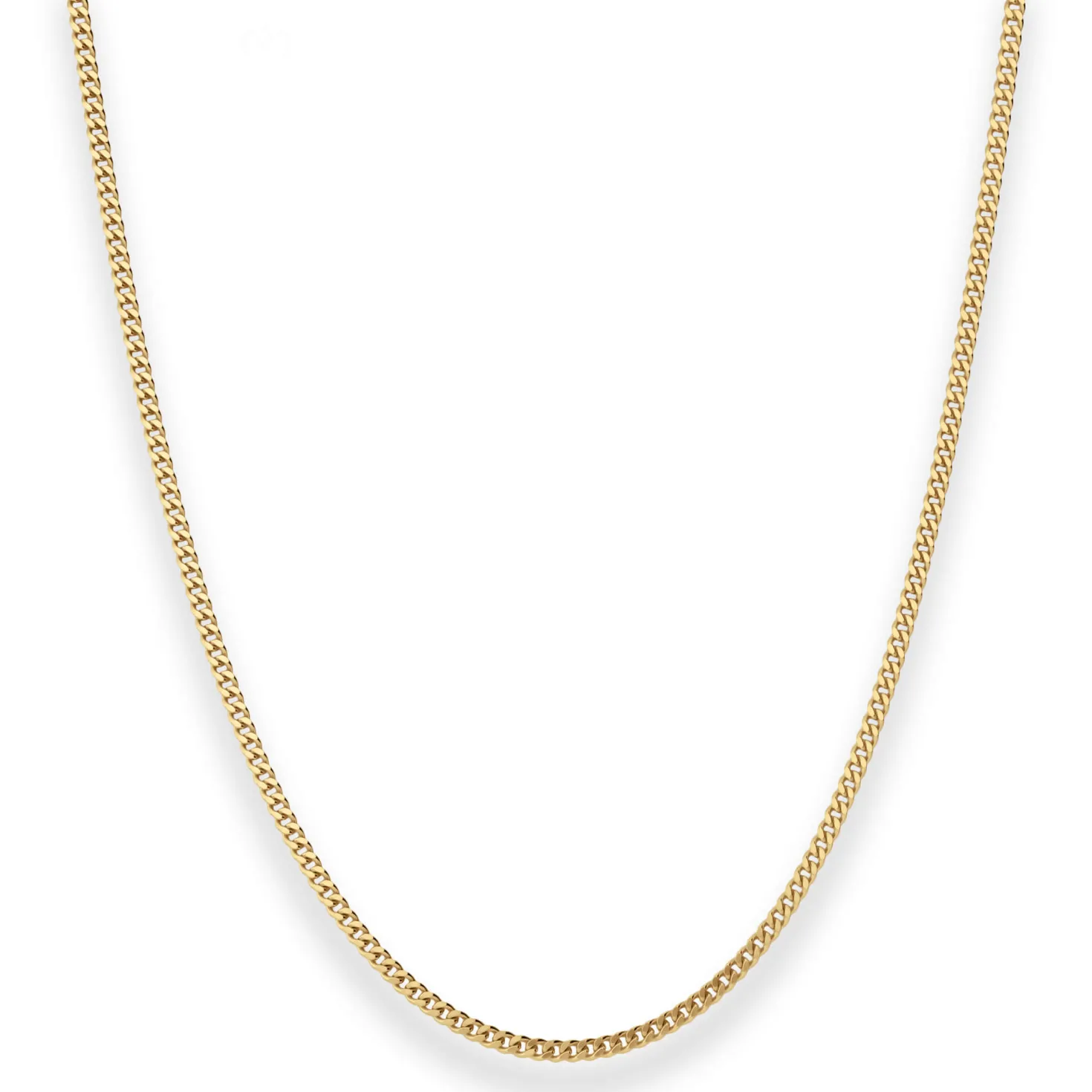 2,1mm Panzerkette Goldkette Collier Halskette aus 375 Gold Gelbgold 50cm