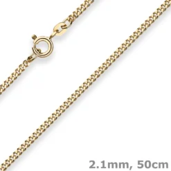 2,1mm Panzerkette Goldkette Collier Halskette aus 333 Gold Gelbgold 50cm