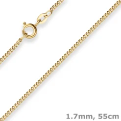 1,7mm Panzerkette Goldkette Collier Halskette aus 333 Gold Gelbgold 55cm