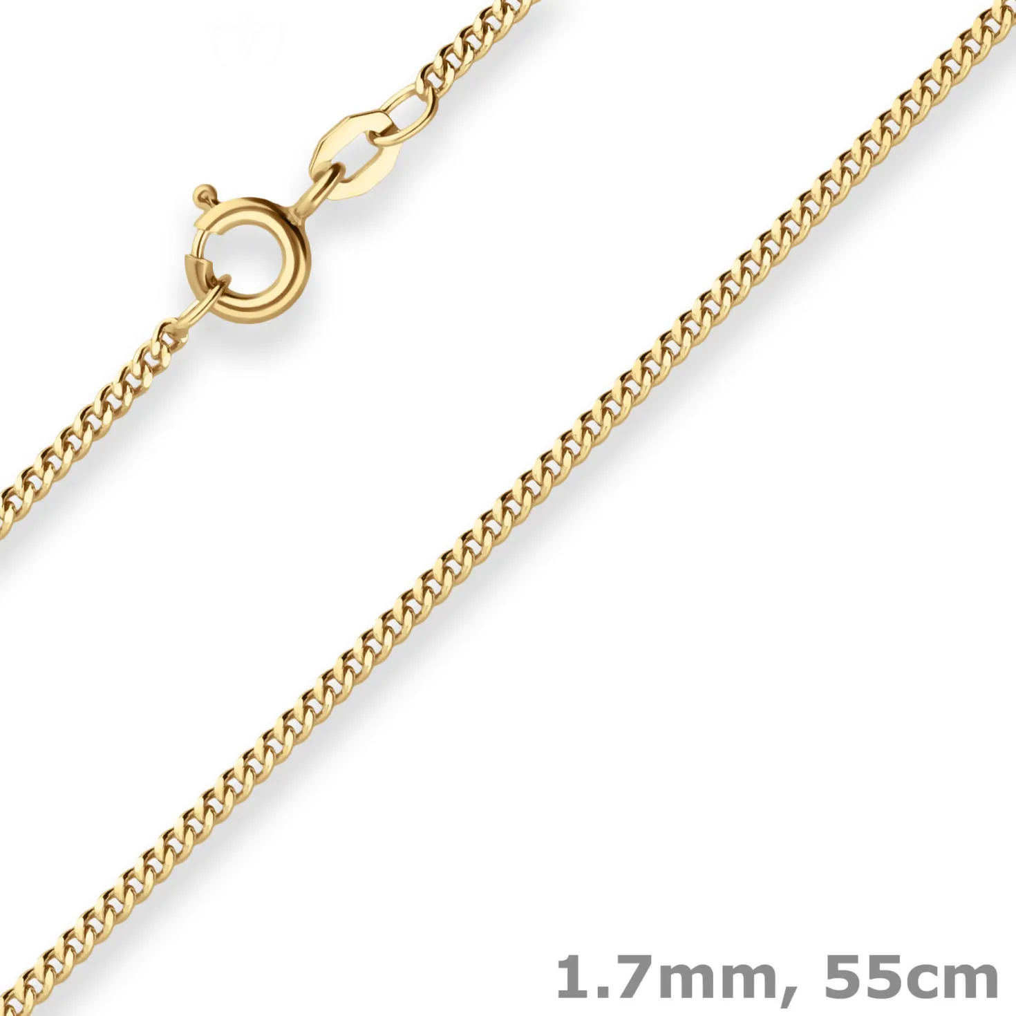 1,7mm Panzerkette Goldkette Collier Halskette aus 333 Gold Gelbgold 55cm