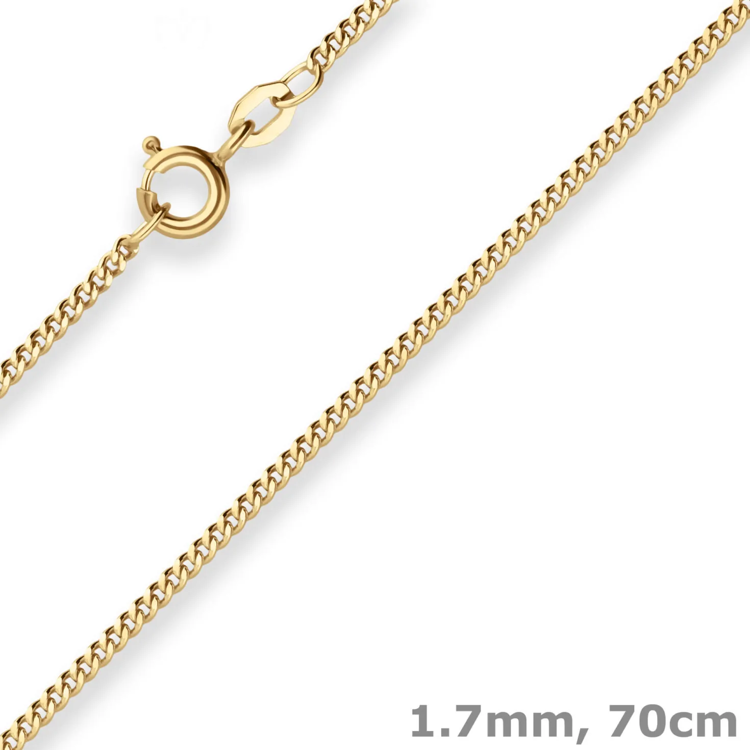 1,7mm Panzerkette Goldkette Collier Halskette aus 585 Gold Gelbgold 70cm