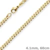 4,1mm Panzerkette Goldkette Collier Halskette aus 585 Gold Gelbgold 60cm