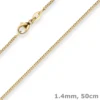 1,4mm Panzerkette Goldkette Collier Halskette aus 375 Gold Gelbgold 50cm