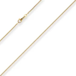 1,4mm Panzerkette Goldkette Collier Halskette aus 375 Gold Gelbgold 50cm