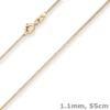 1,1mm Panzerkette Goldkette Collier Halskette aus 375 Gold Gelbgold 55cm