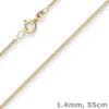 1,4mm Panzerkette Goldkette Collier Halskette aus 375 Gold Gelbgold 55cm