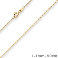 1,1mm Panzerkette Goldkette Collier Halskette aus 585 Gold Gelbgold 50cm