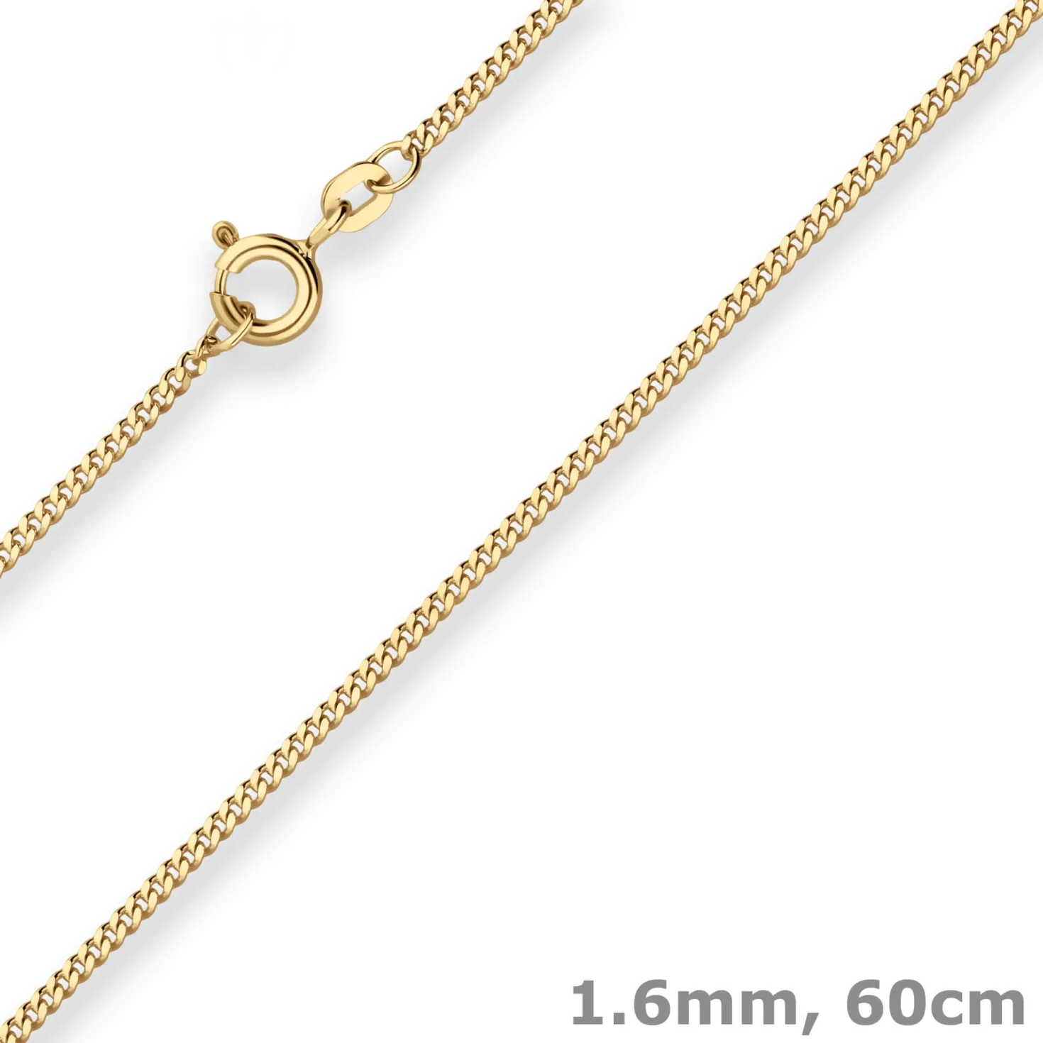 1,6mm Panzerkette Goldkette Collier Halskette aus 333 Gold Gelbgold 60cm