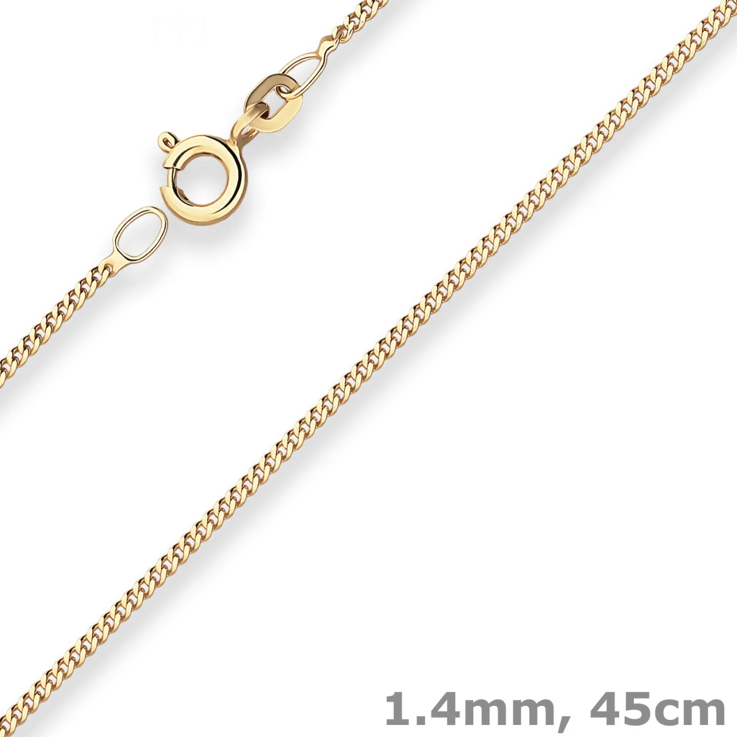 1,4mm Panzerkette Goldkette Collier Halskette aus 333 Gold Gelbgold 45cm