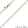 1,1mm Panzerkette Goldkette Collier Halskette aus 750 Gold Gelbgold 45cm