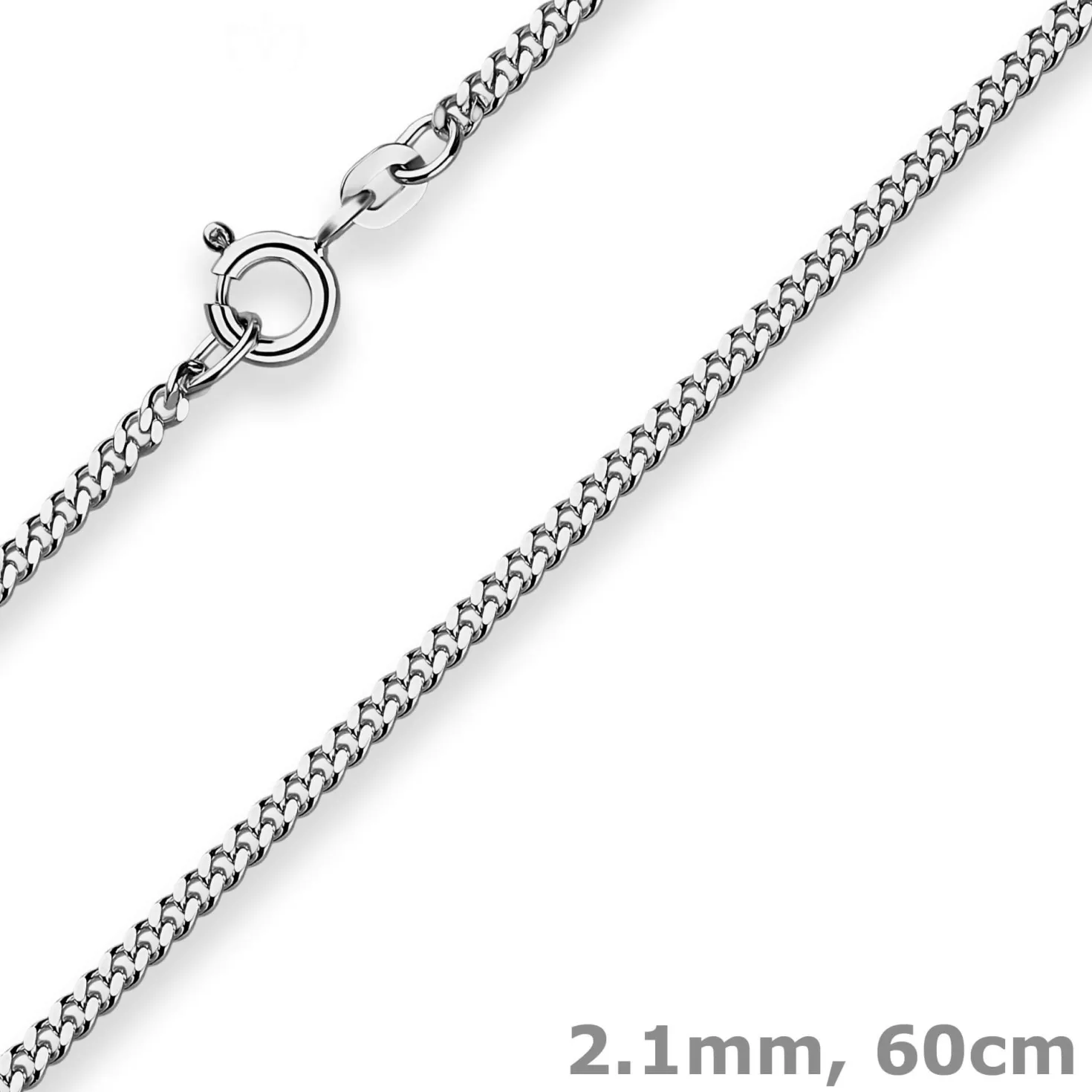 2,1mm Panzerkette Goldkette Collier Halskette aus 585 Gold Weißgold 60cm
