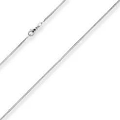 1,4mm Panzerkette Goldkette Collier Halskette aus 750 Gold Weißgold 38cm