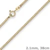 2,1mm Panzerkette Goldkette Collier Halskette aus 333 Gold Gelbgold 38cm