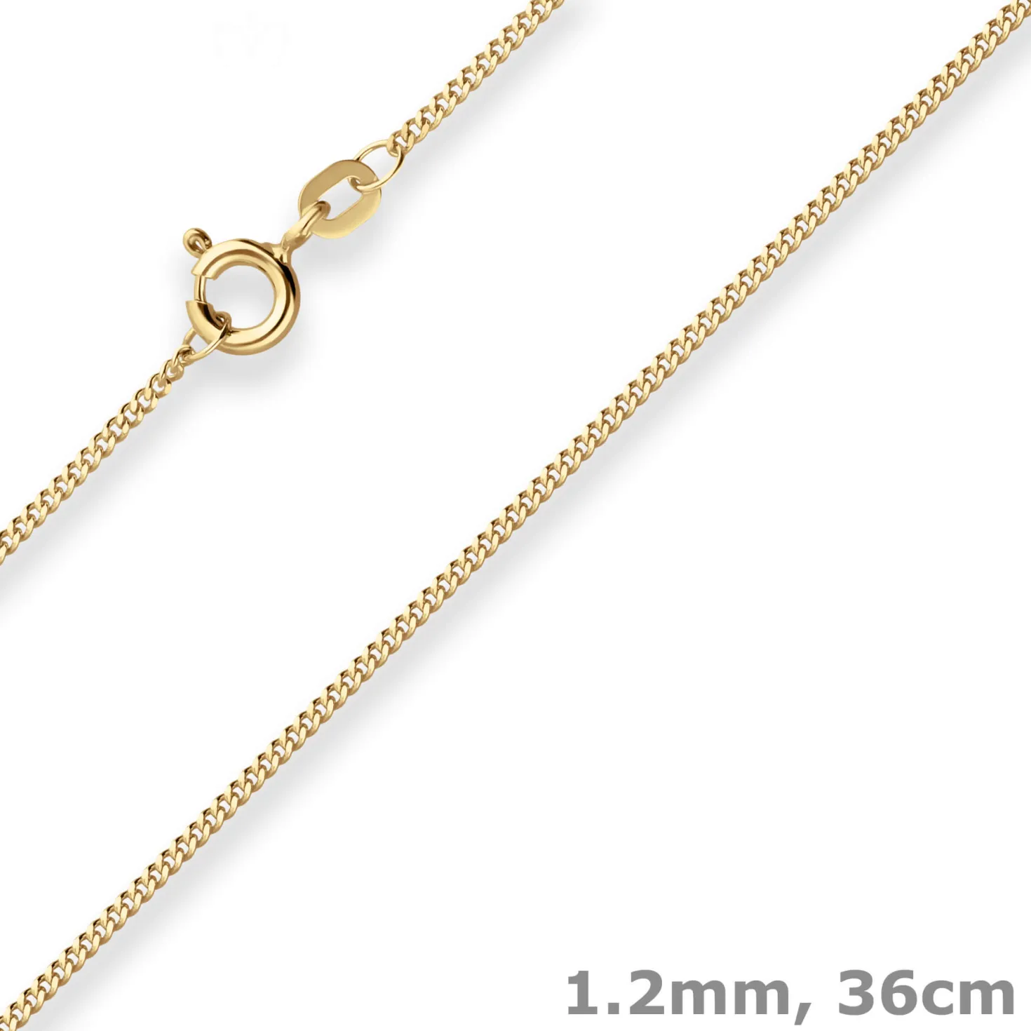 1,2mm Panzerkette Goldkette Collier Halskette aus 333 Gold Gelbgold 36cm