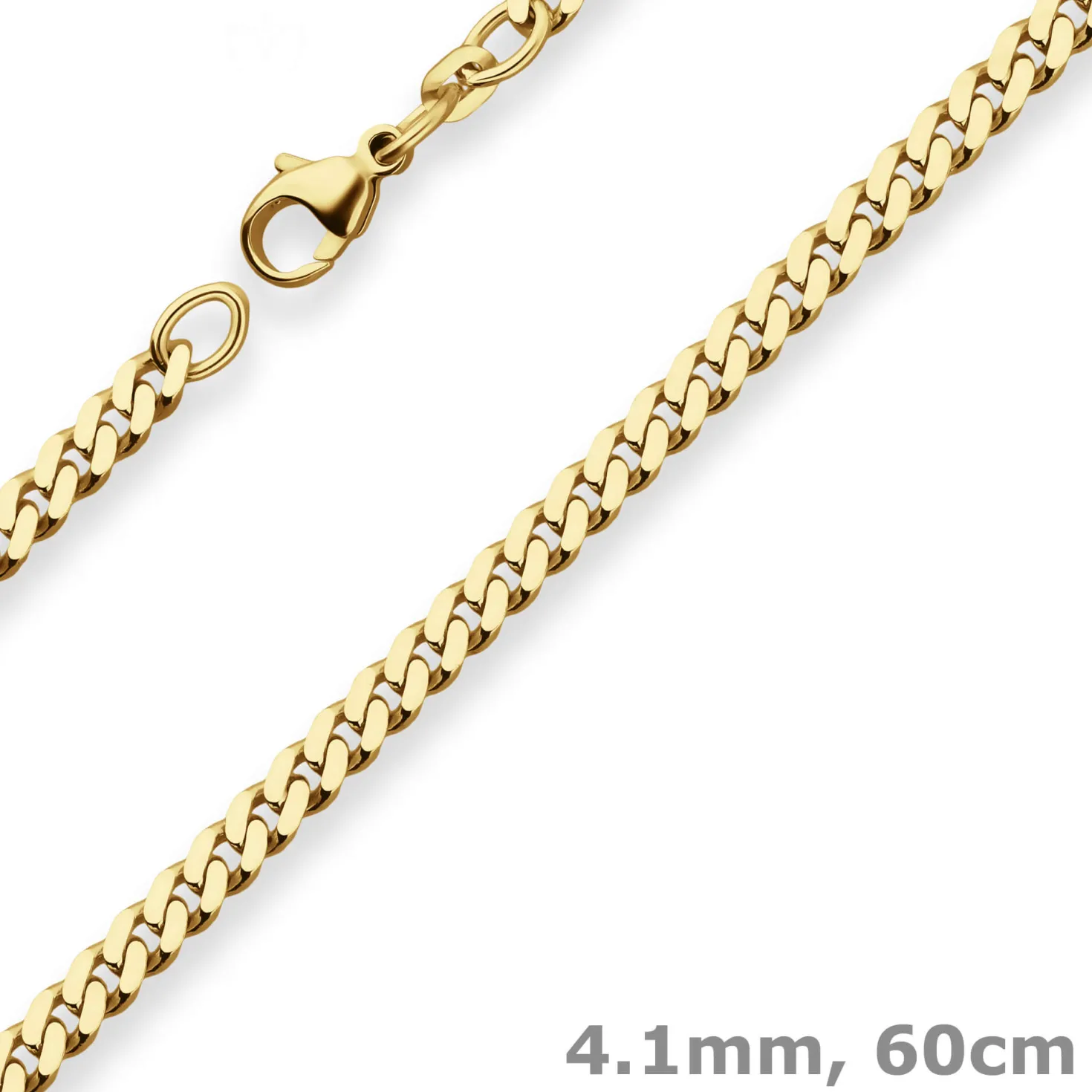 4,1mm Panzerkette Goldkette Collier Halskette aus 333 Gold Gelbgold 60cm