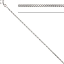 1,7mm Panzerkette Halskette Collier Goldkette 333 Gold Weißgold 36cm