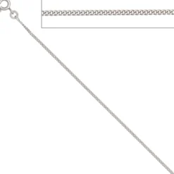 1,3mm Panzerkette Halskette Collier Goldkette 585 Gold Weißgold 36cm